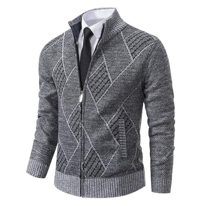Herren Strickjacke mit modernem Muster und schmalem Schnitt Echoarchiv
