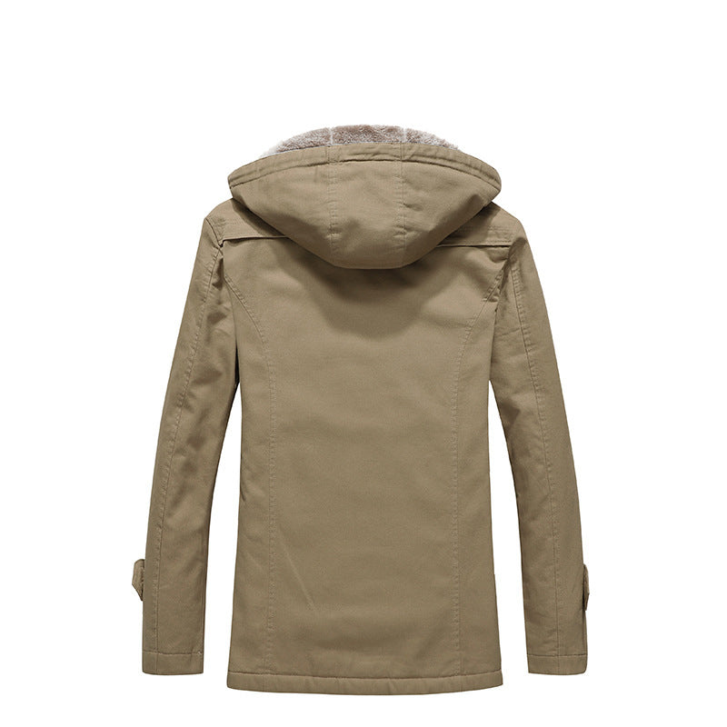 Herren Canvas-Fieldparka mit kuscheliger Teddyfleece-Innenlage und Kapuze – Taviero