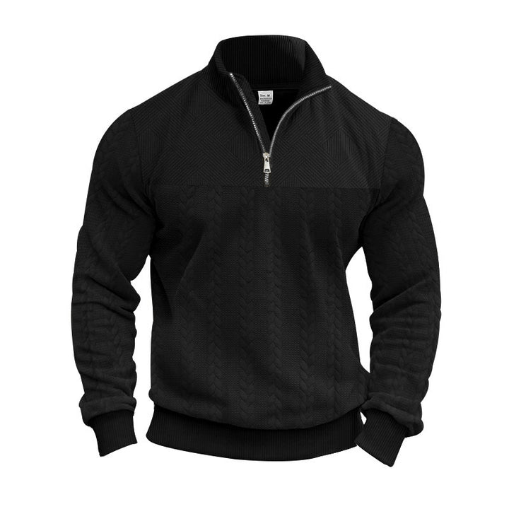 Herren Strickpullover mit Stehkragen und Reißverschluss Echoarchiv