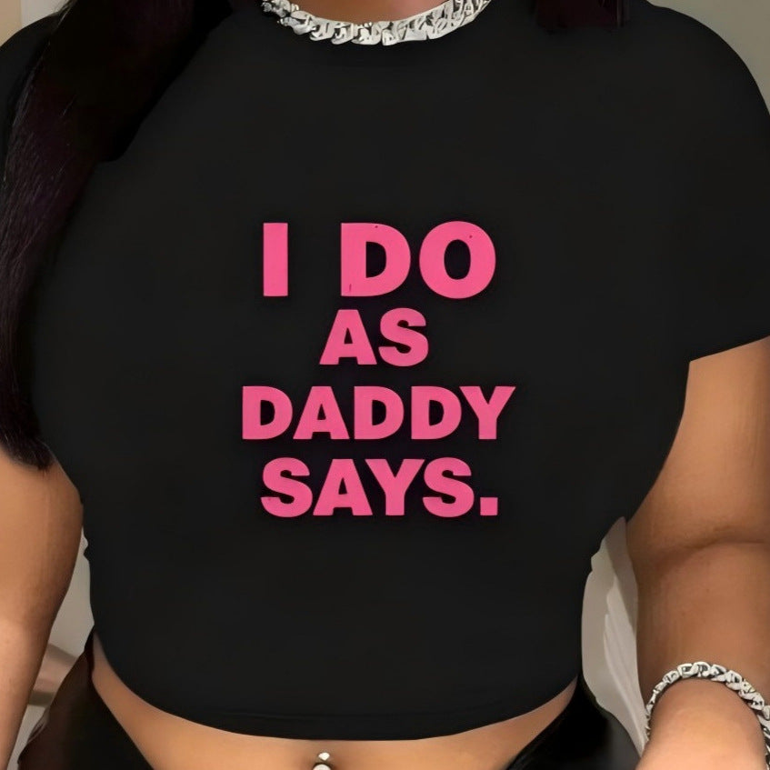 Damen Crop-T-Shirt mit kreativem Aussage-Design Echo Archiv