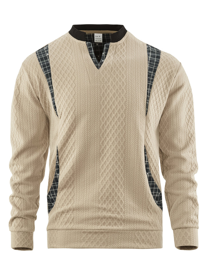 Herren Strickpullover mit modischen Karoelementen Echoarchiv
