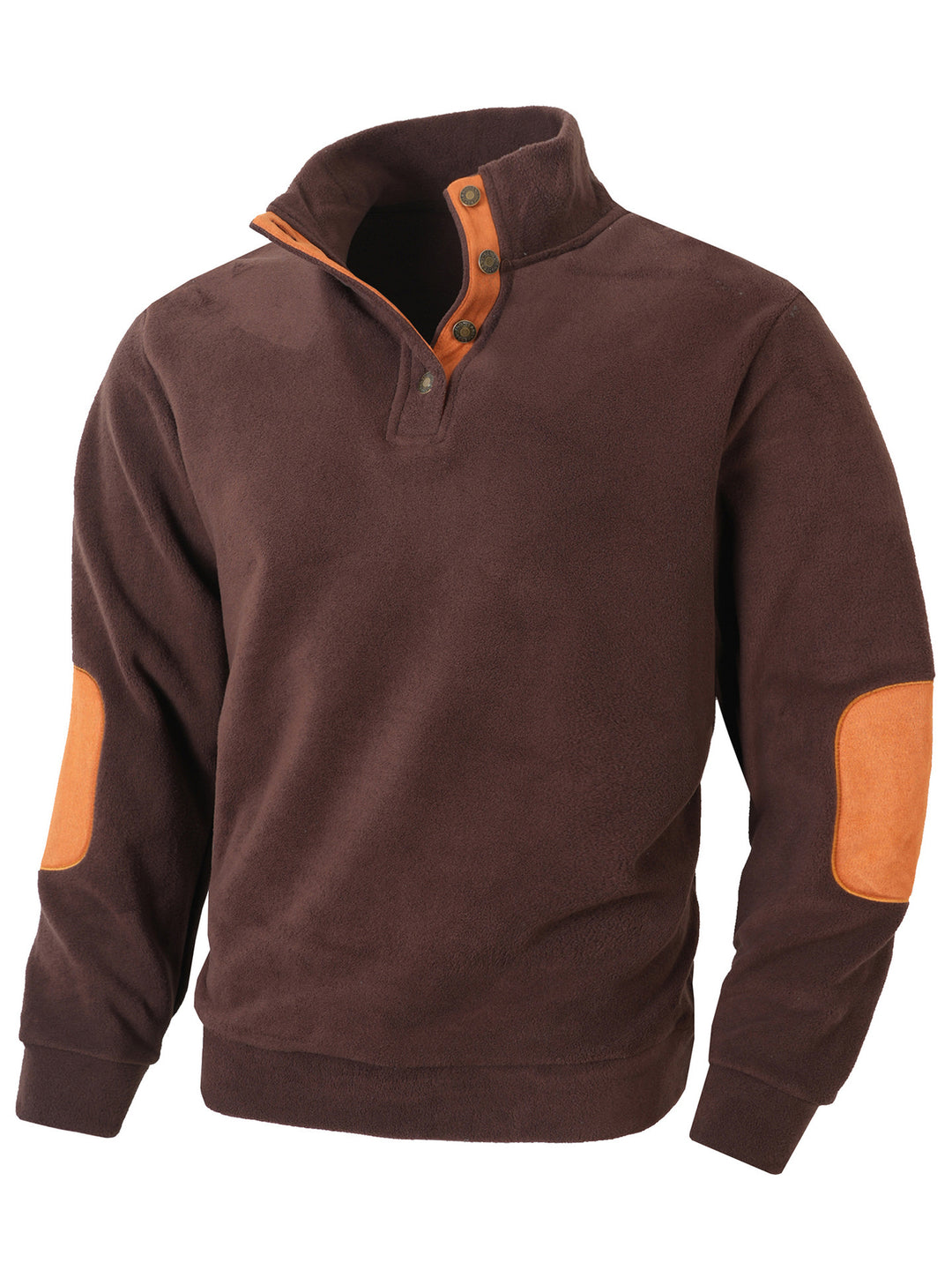 Herren Fleece Pullover mit modischem Stehkragen und Kontrastdetails Echoarchiv