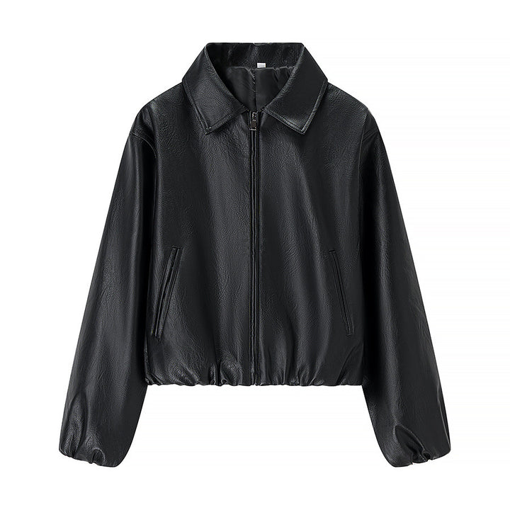 Damen Kurzjacke im Boxy‑Look aus veganem Leder mit verdecktem Reißverschluss Echo Archiv