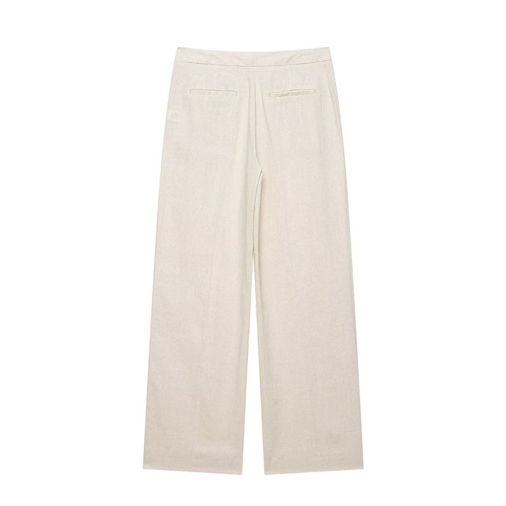 Damen Leichtweite Leinenoptik-Hose mit Bügelfalte und hoher Taille Echo Archiv
