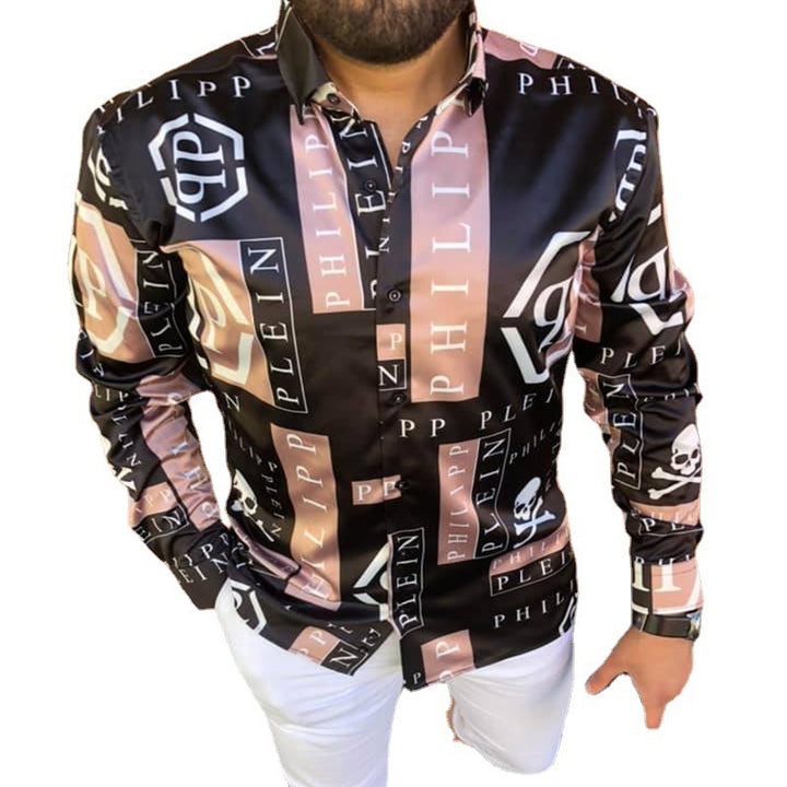 Herren Elegantes Hemd mit auffälligem Tierdruck und floralem Design Echoarchiv