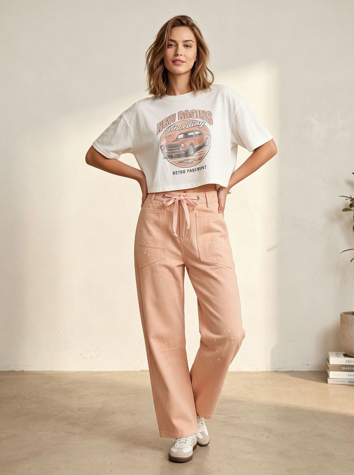 Damen nan oversized Strickpullover mit Rundhalsausschnitt und entspannter Silhouette Echo Archiv