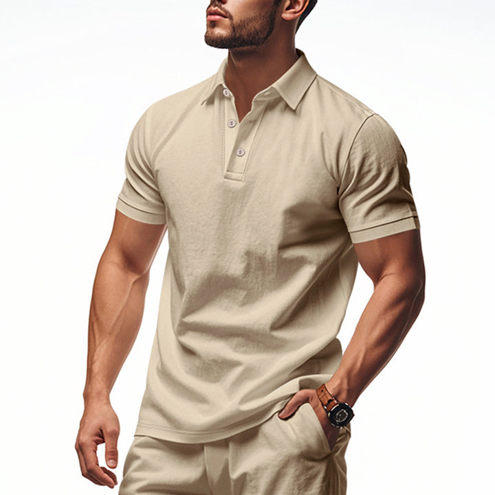 Herren Polo-Hemd mit strukturiertem Design und hochwertiger Baumwolle Echoarchiv
