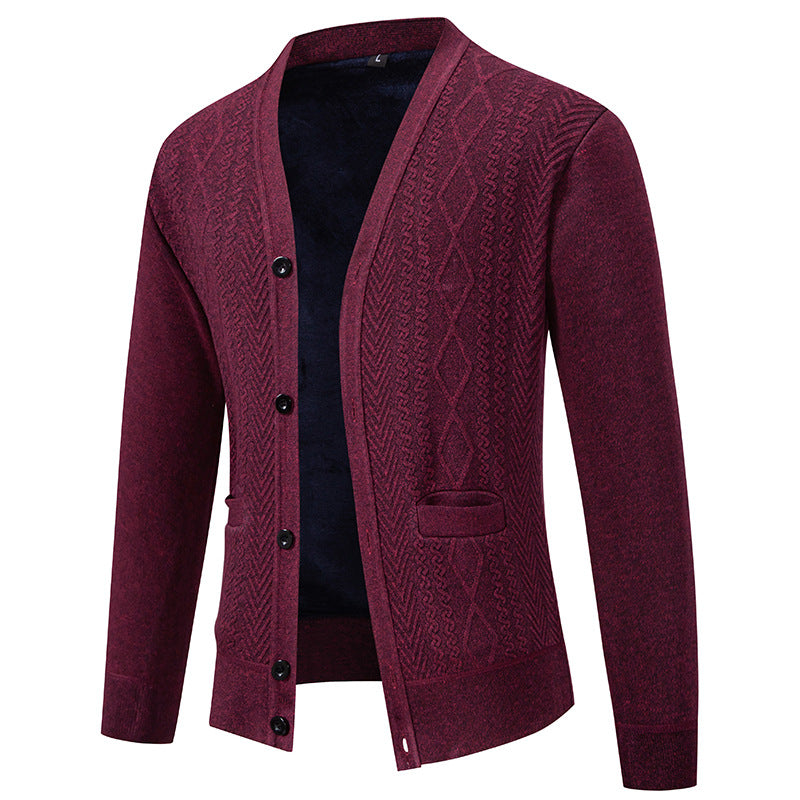Herren Strickjacke mit strukturiertem Design und Knopfverschluss Echoarchiv