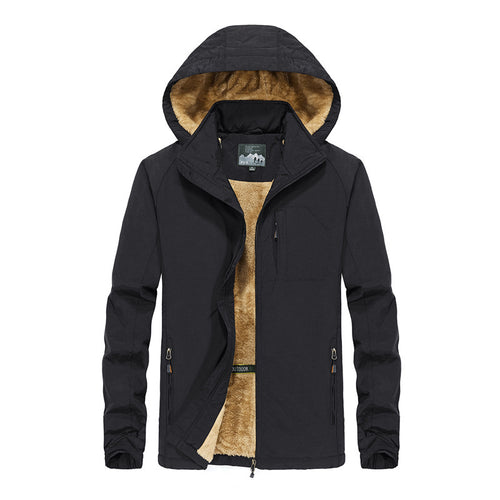 Herren Winddichte Softshell-Kapuzenjacke mit thermischer Teddyfutter-Innenlage Echo Archiv