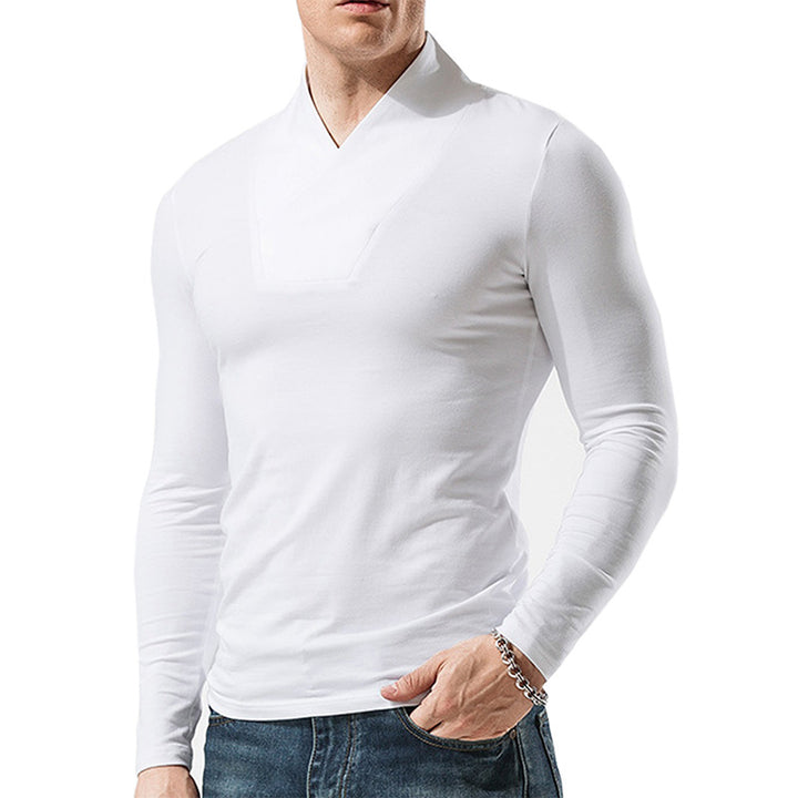 Herren Langarmshirt mit modischem Schlitzkragen Echoarchiv