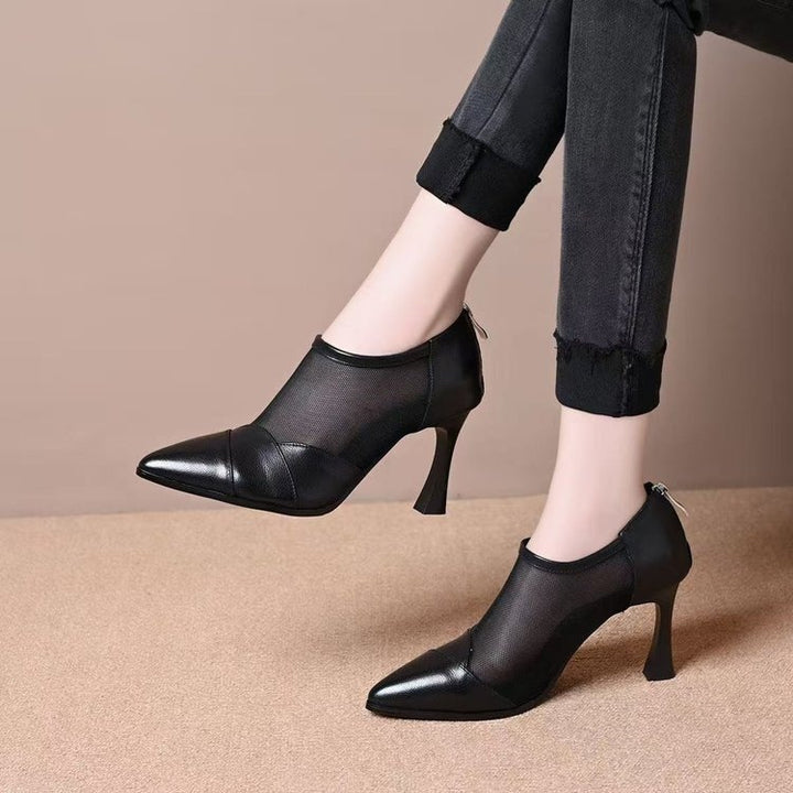 Damen Elegante Spitzer Pumps mit Transparenten Einsätzen Echo Archiv