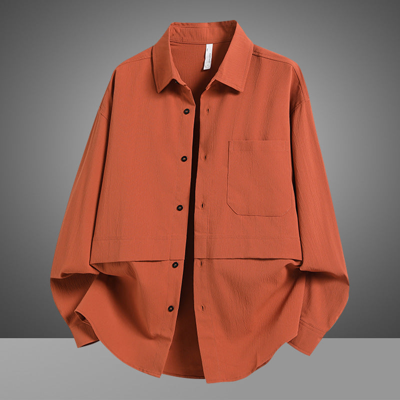 Herren Lässige Overshirtjacke mit weitem Schnitt und praktischer Brusttasche Echoarchiv