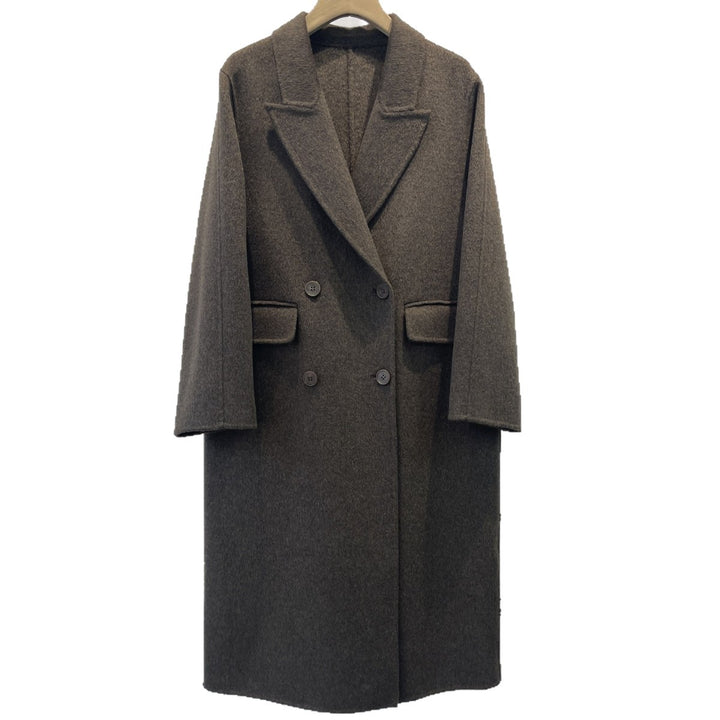 Damen Eleganter Wollmischung Peacoat Echoarchiv