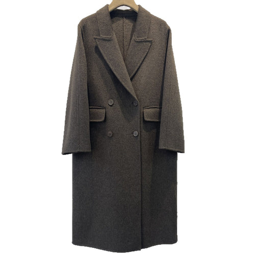 Damen Eleganter Wollmischung Peacoat Echoarchiv