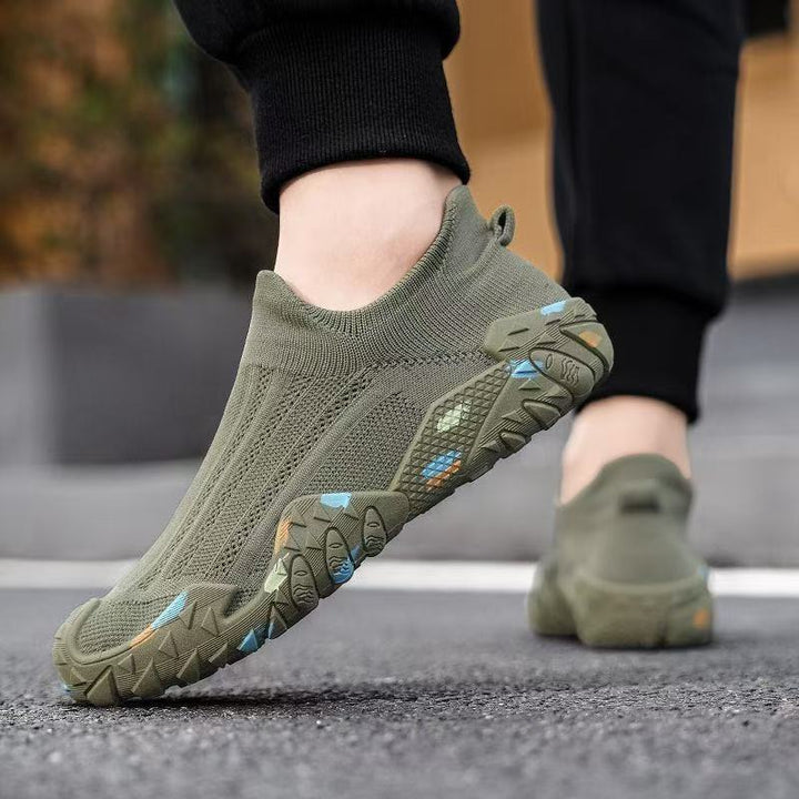 Herren Elastischer Strick-Fußschuh mit rutschfester, gemusterter Profilsohle Echoarhiv