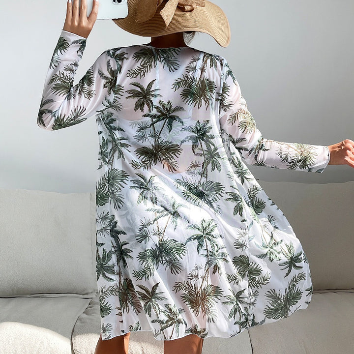 Damen Strandset mit floralem Kimono und Crop-Top Echo Archiv