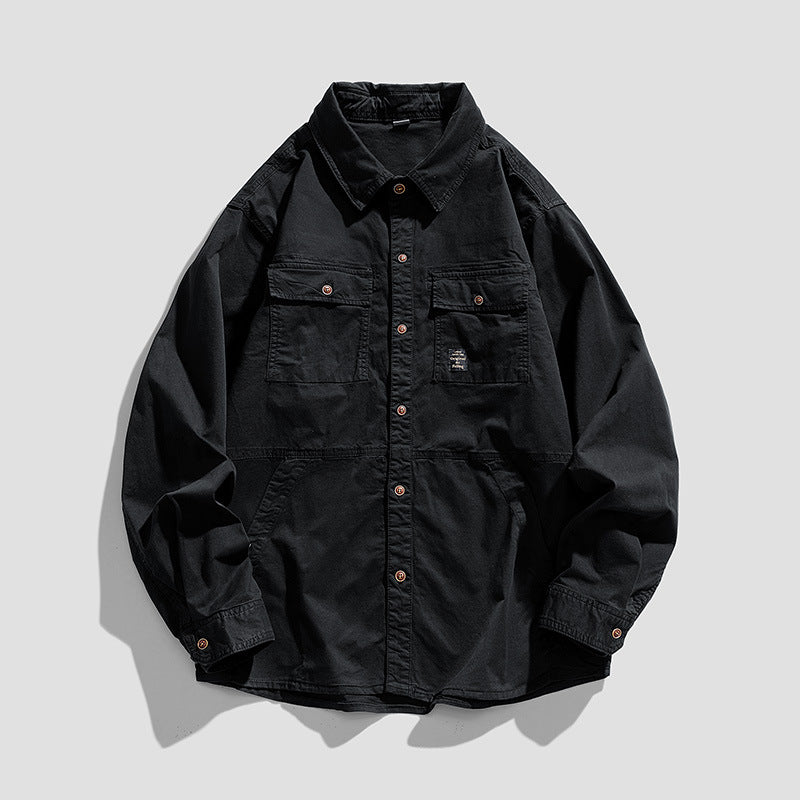 Herren Lässige Overshirt-Fieldjacke im Utility‑Stil mit Brust- und Eingrifftaschen Echo Archiv