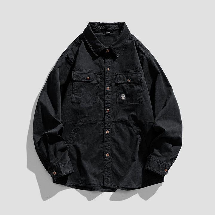 Herren Lässige Overshirt-Fieldjacke im Utility‑Stil mit Brust- und Eingrifftaschen Echo Archiv