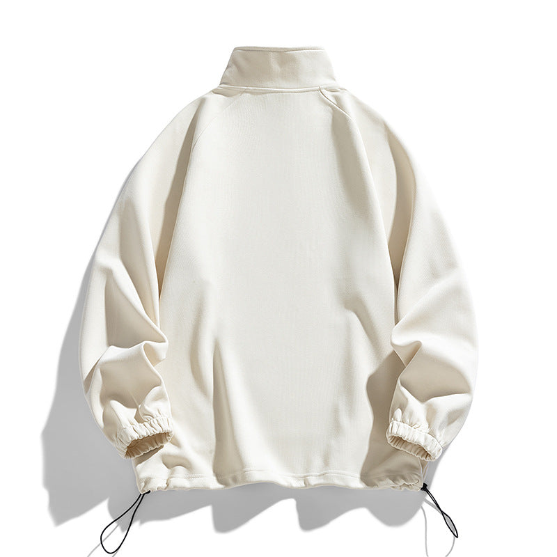 Herren langärmeliger Pullover mit kurzer Reißverschlussöffnung Echoarchiv
