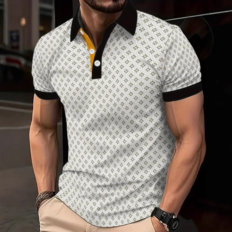 Herren modisches Poloshirt mit strukturiertem Design und kontrastierenden Details Echoarchiv