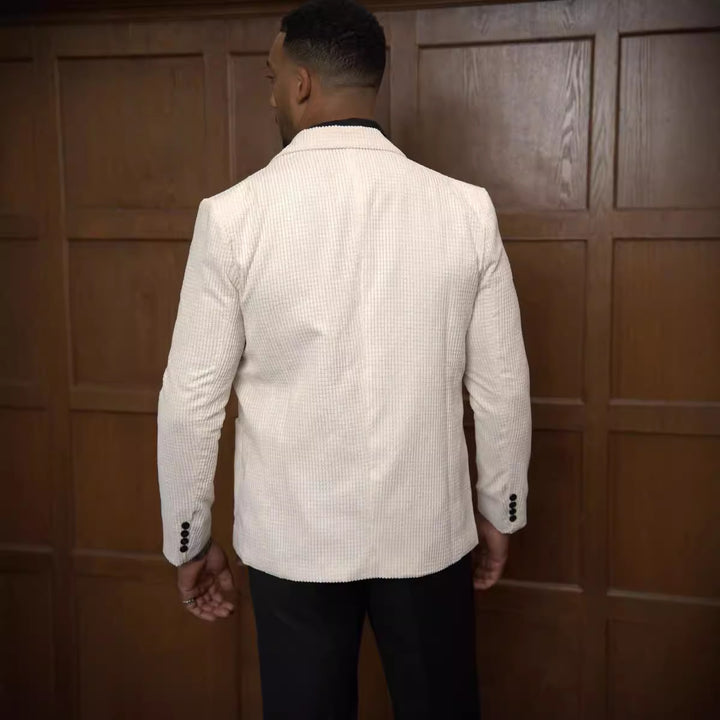 Herren moderner Strukturblazer mit eleganten Details Echoarchiv