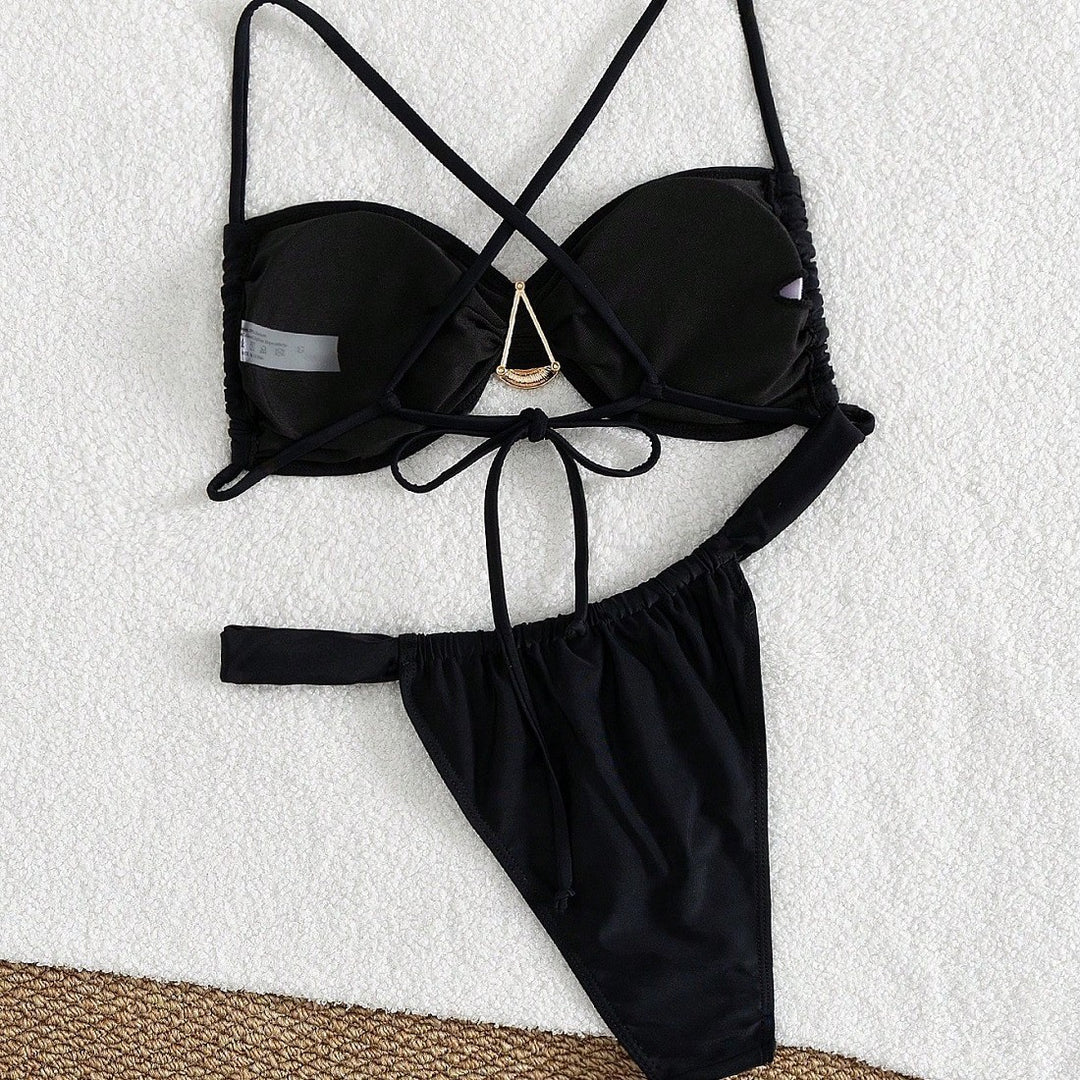Damen Triangel-Bikini-Set mit dekorativem Ring Echo Archiv