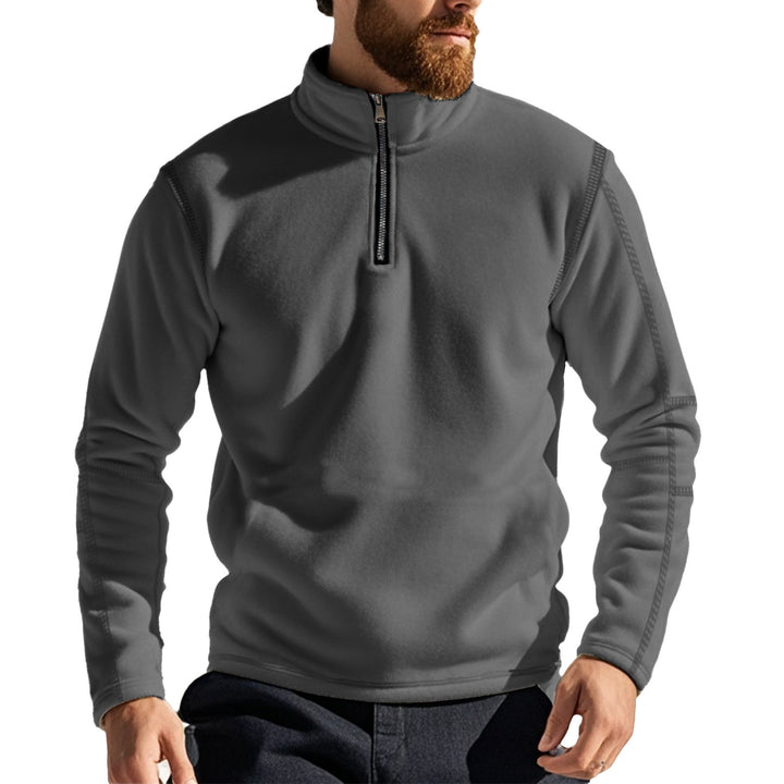Herren Fleece-Pullover mit halbem Reißverschluss und praktischen Taschen Echoarchiv