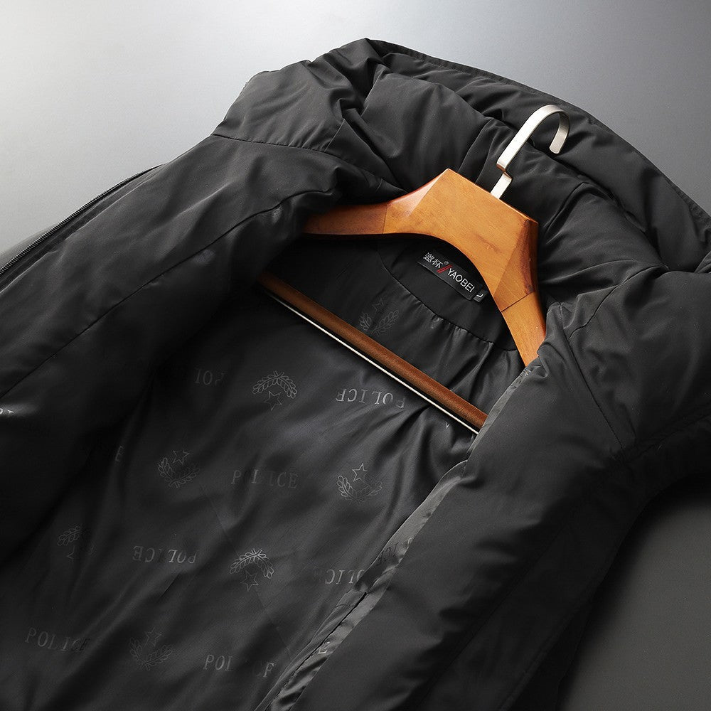 Herren Wattierter Langparka mit Kapuze und winddichtem Schutz Echoarchiv