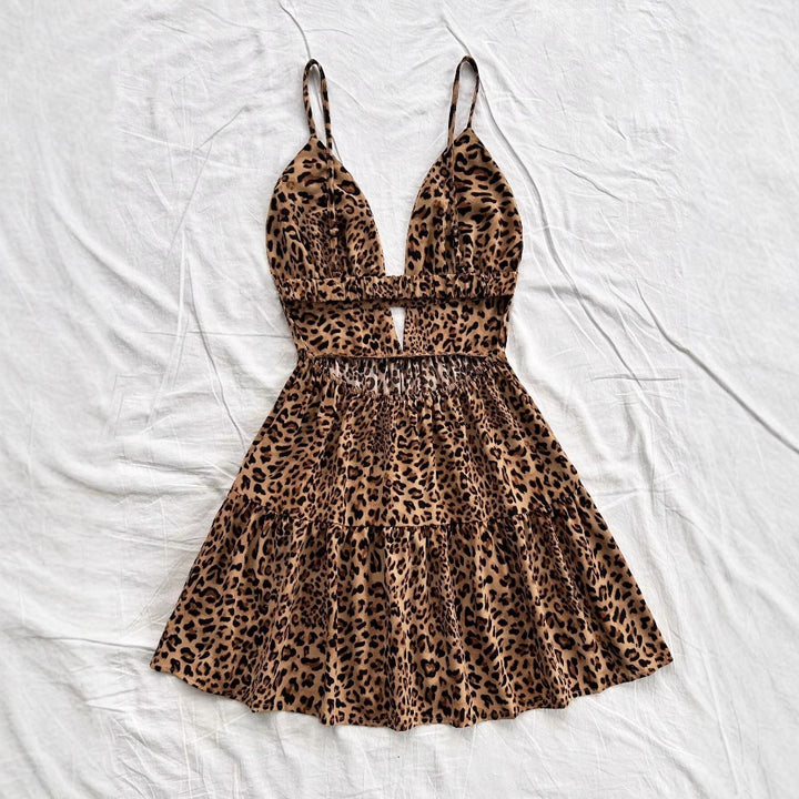 Damen Kleid mit raffiniertem Leo-Design und verstellbaren Trägern Echo Archiv