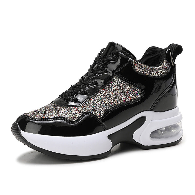 Damen nan modische Plateau-Sneaker mit Glitzerbesatz und sichtbarem Luftpolster Echo Archiv