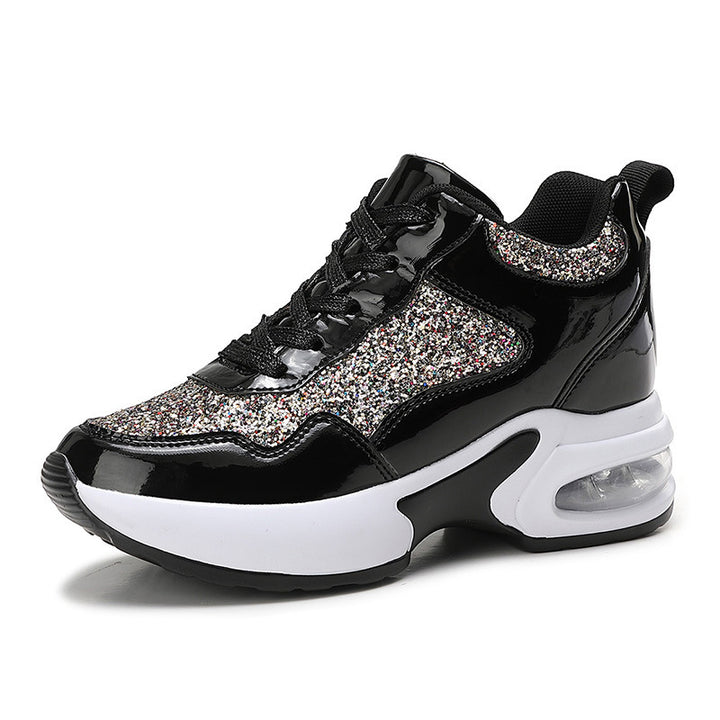 Damen nan modische Plateau-Sneaker mit Glitzerbesatz und sichtbarem Luftpolster Echo Archiv