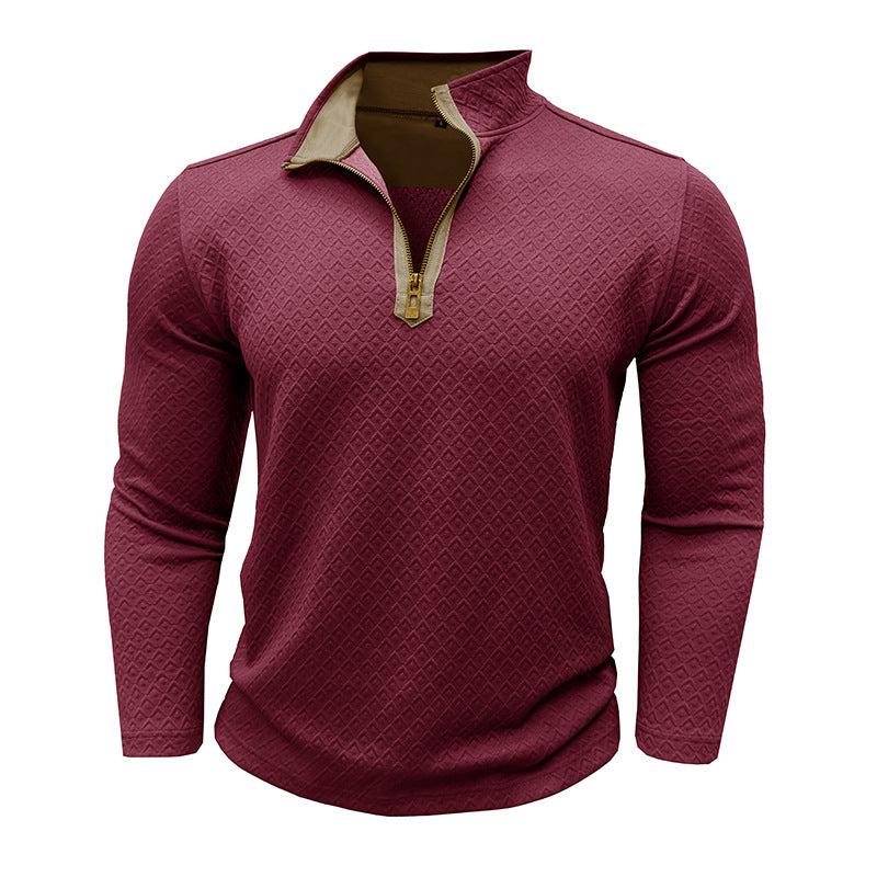 Herren Hochwertiger Langarm-Pullover mit Stehkragen Echoarchiv