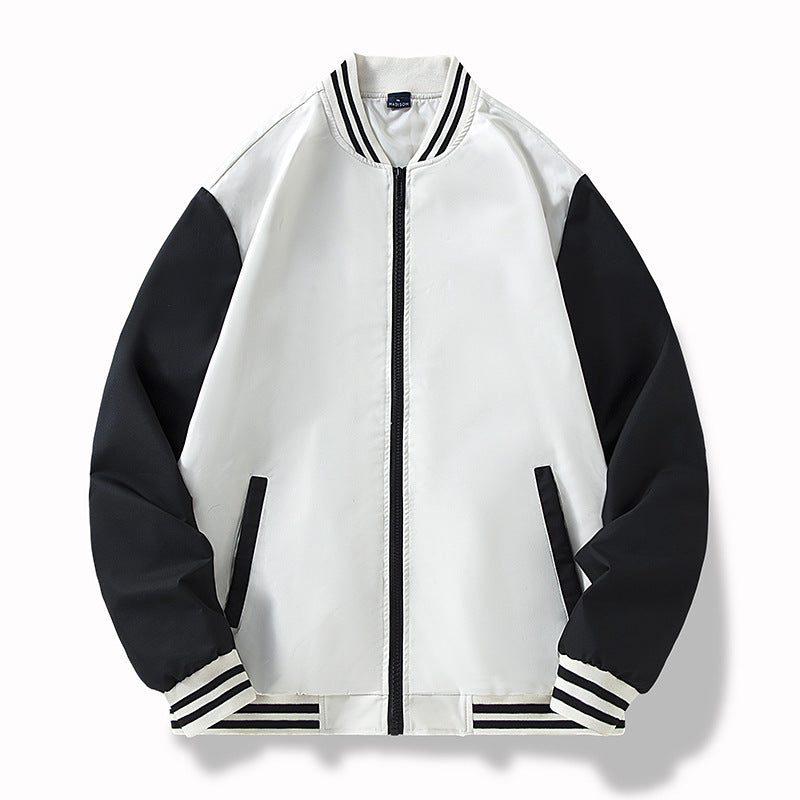 Herren College-Bomberjacke im Varsity-Stil mit kontrastierenden Ärmeln und gerippten Saumbündchen Echo Archiv