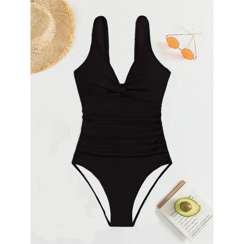 Damen Elegant geschnittene Badeanzug mit knotenfreiem Design Echo Archiv