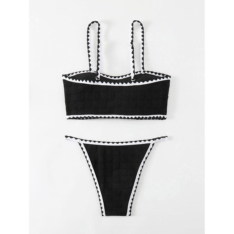 Damen-Bikini mit strukturiertem Oberteil und trendigen Kontrastdetails Echo Archiv
