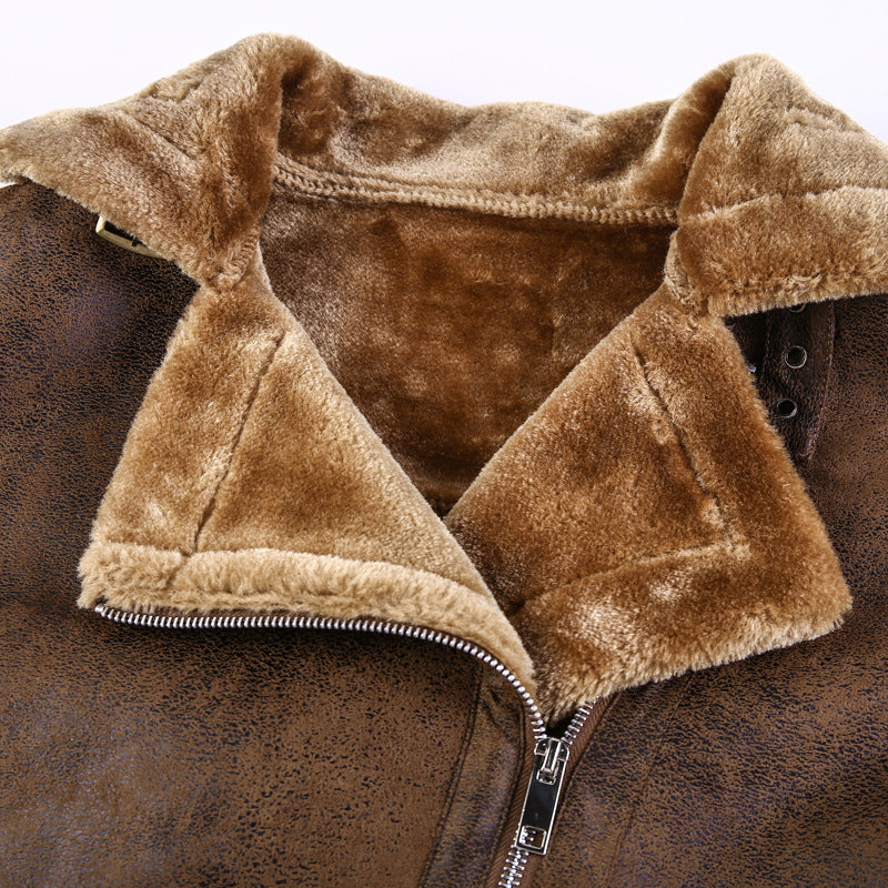 Herren Modische Bikerjacke mit Teddyfutter Echo Archiv