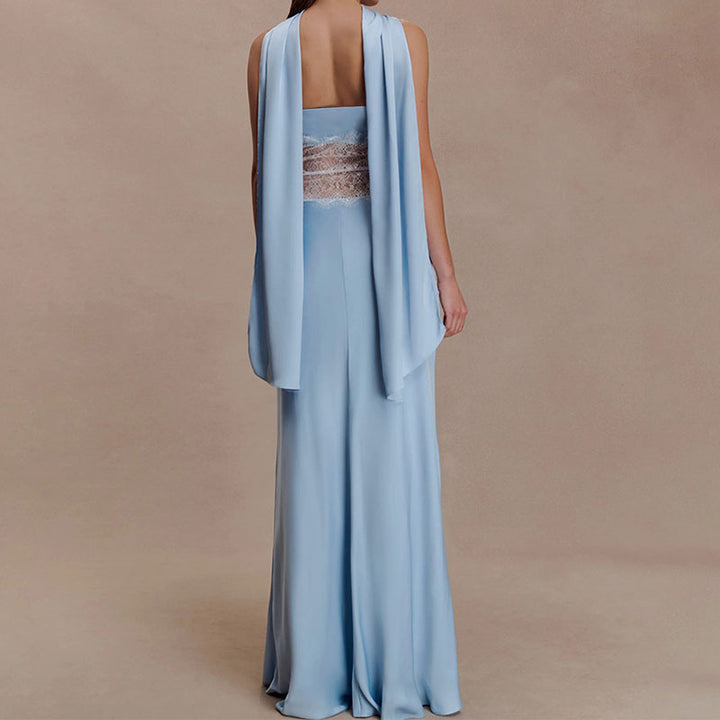 Damen Hochwertiges Abendkleid mit floralem Spitzenoberteil Echo Archiv