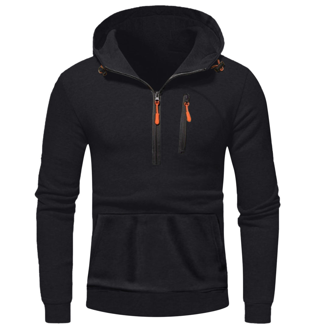 Herren moderner Kapuzenpullover mit innovativem halben Reißverschluss Echoarchiv