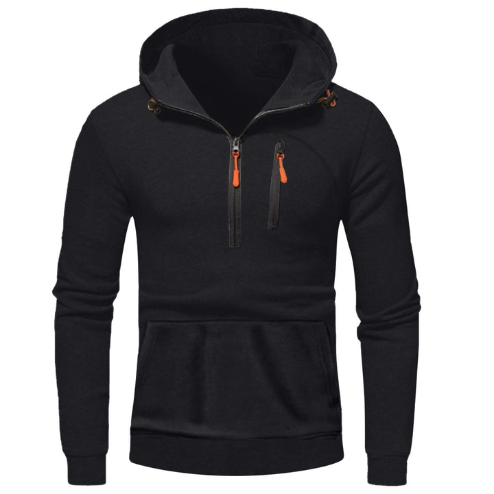 Herren moderner Kapuzenpullover mit innovativem halben Reißverschluss Echoarchiv