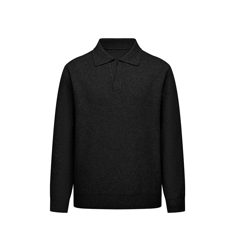 Herren Modisches Langarm Strickpolo Echoarchiv
