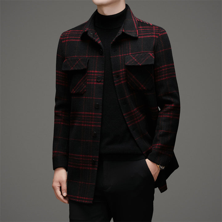 Herren gesteppte Flanelljacke mit Karomuster und praktischen Taschen Echoarchiv