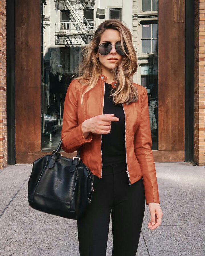 Echoarchiv | Stylische Bikerjacke Aus Leder für Damen