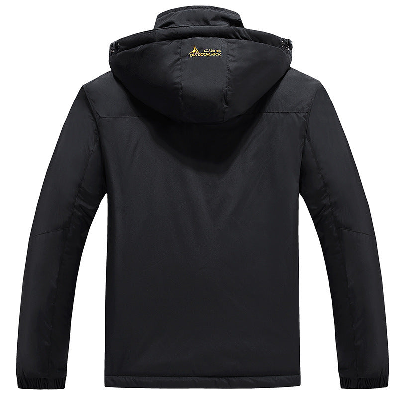 Herren technische Outdoor-Thermojacke mit abnehmbarer Kapuze, winddichter Außenschale und wärmender Fleece-Innenlage Echoarchiv