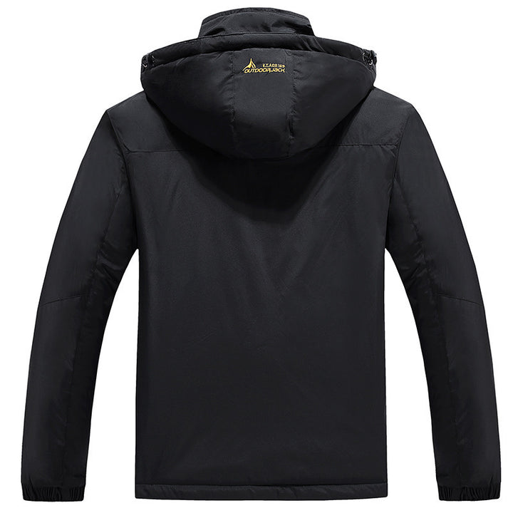 Herren technische Outdoor-Thermojacke mit abnehmbarer Kapuze, winddichter Außenschale und wärmender Fleece-Innenlage Echoarchiv