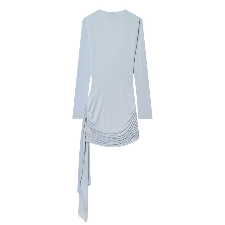 Damen Drapiertes Jersey-Minikleid mit tiefem Wasserfall-Ausschnitt und seitlicher Kordel Echo Archiv