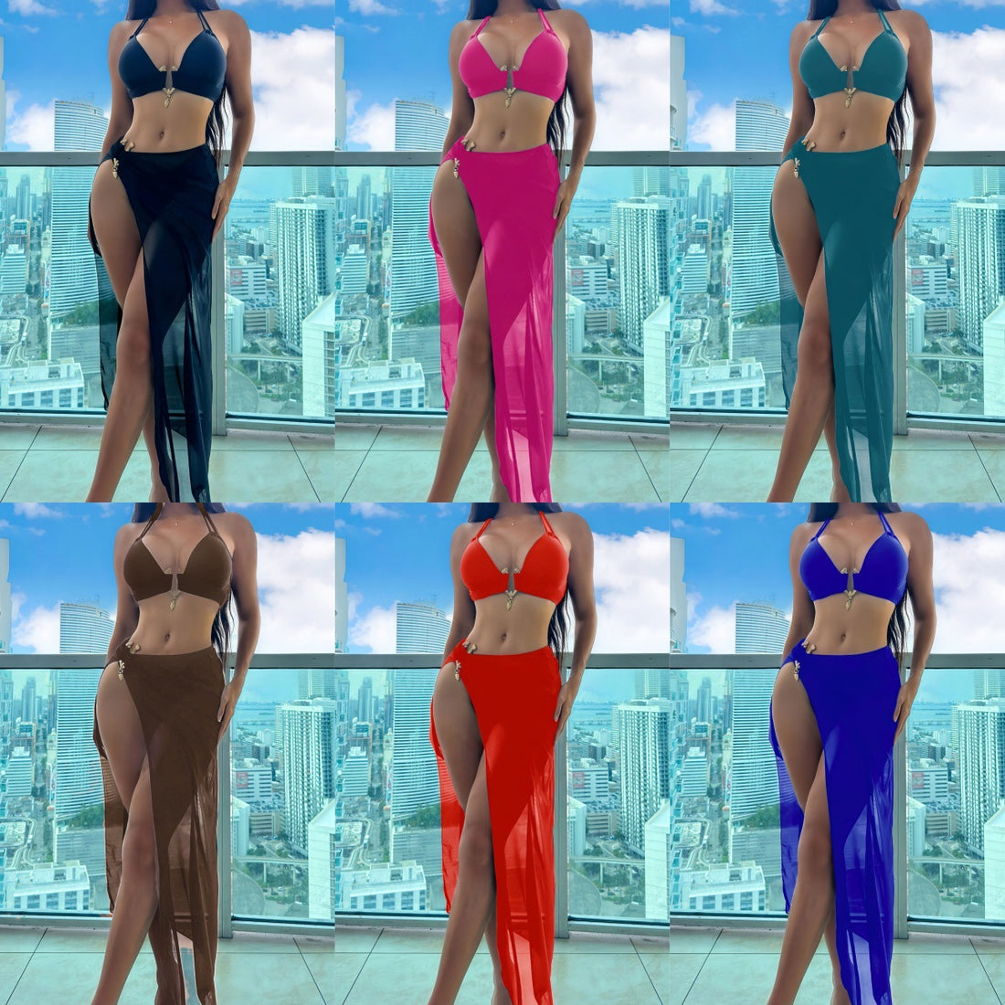 Damen Bikiniset mit transparentem Maxirock – Maréssa