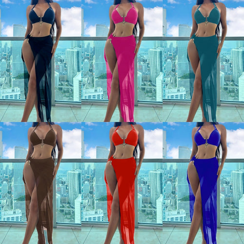 Damen Bikiniset mit transparentem Maxirock Echo Archiv