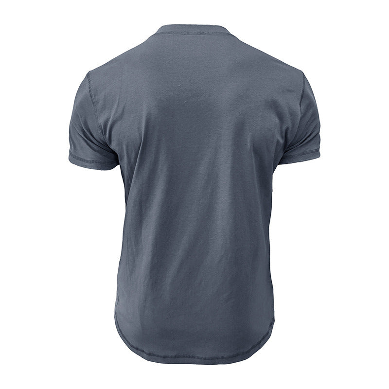 Herren Henley-T-Shirt mit Knopfleiste und modernem Schnitt Echoarchiv