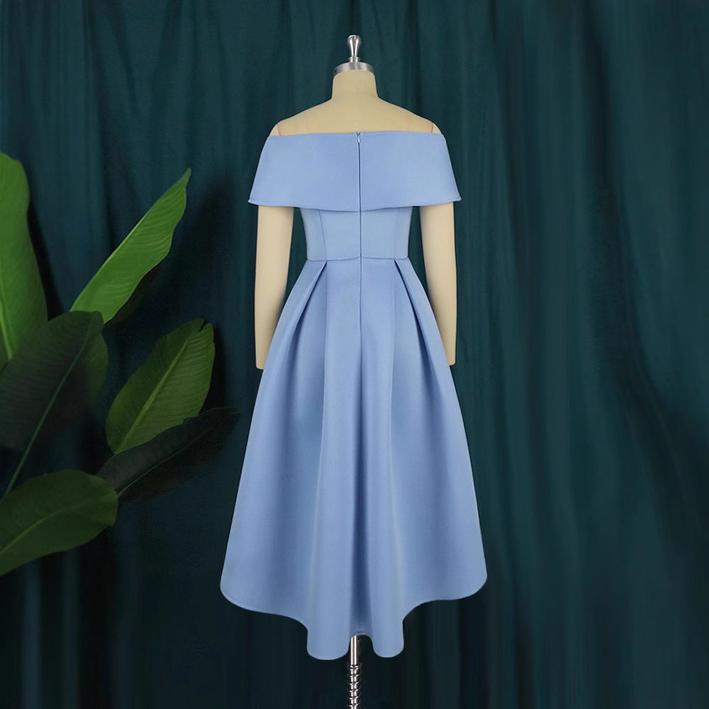 Damen Elegantes Off-Shoulder Kleid mit asymmetrischem Saum Echo Archiv