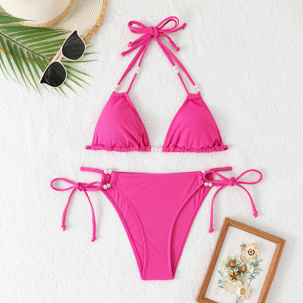 Damen Triangel-Bikini mit raffinierten Perlenakzenten Echo Archiv